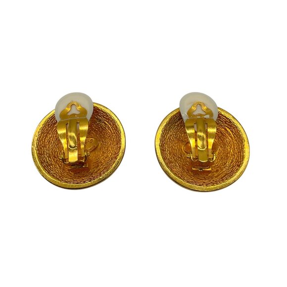 Chanel Vintage Gold Round CC Logo Clip-On Earrings - Picture 3 of 7